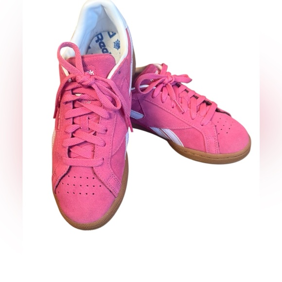 Reebok Club C Grounds UK Pink Suede Barbiecore Gum Sole Court Shoe Sneaker 7.5 - Picture 5 of 12